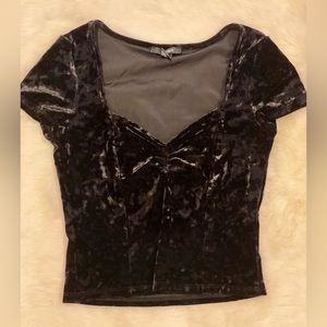Crushed velvet crop top